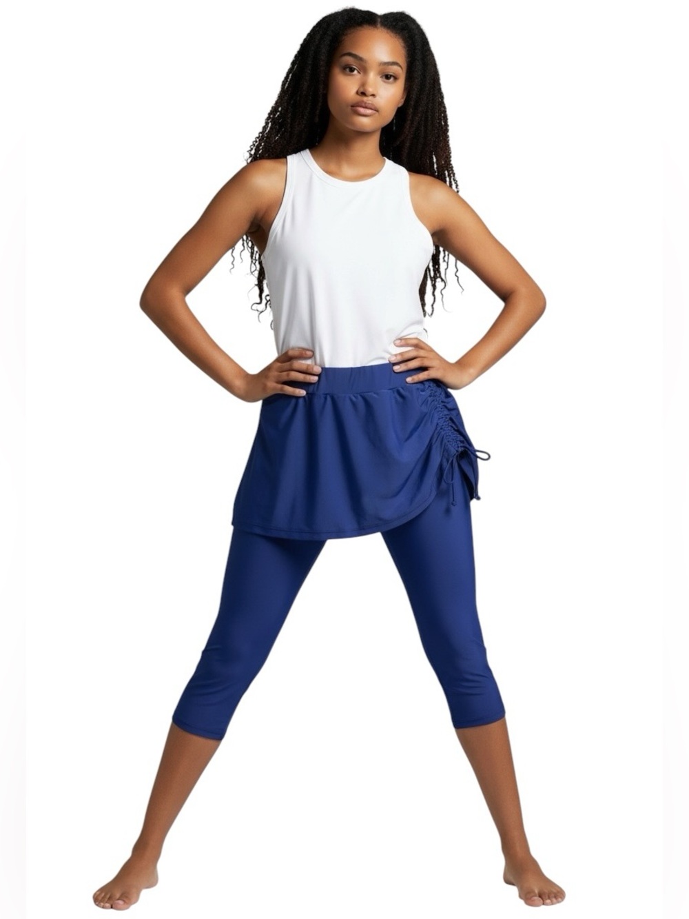 NWT Swim Legging W/ Skirt. Navy Blue. Liner. Adjustable Skirt. Sz. XL